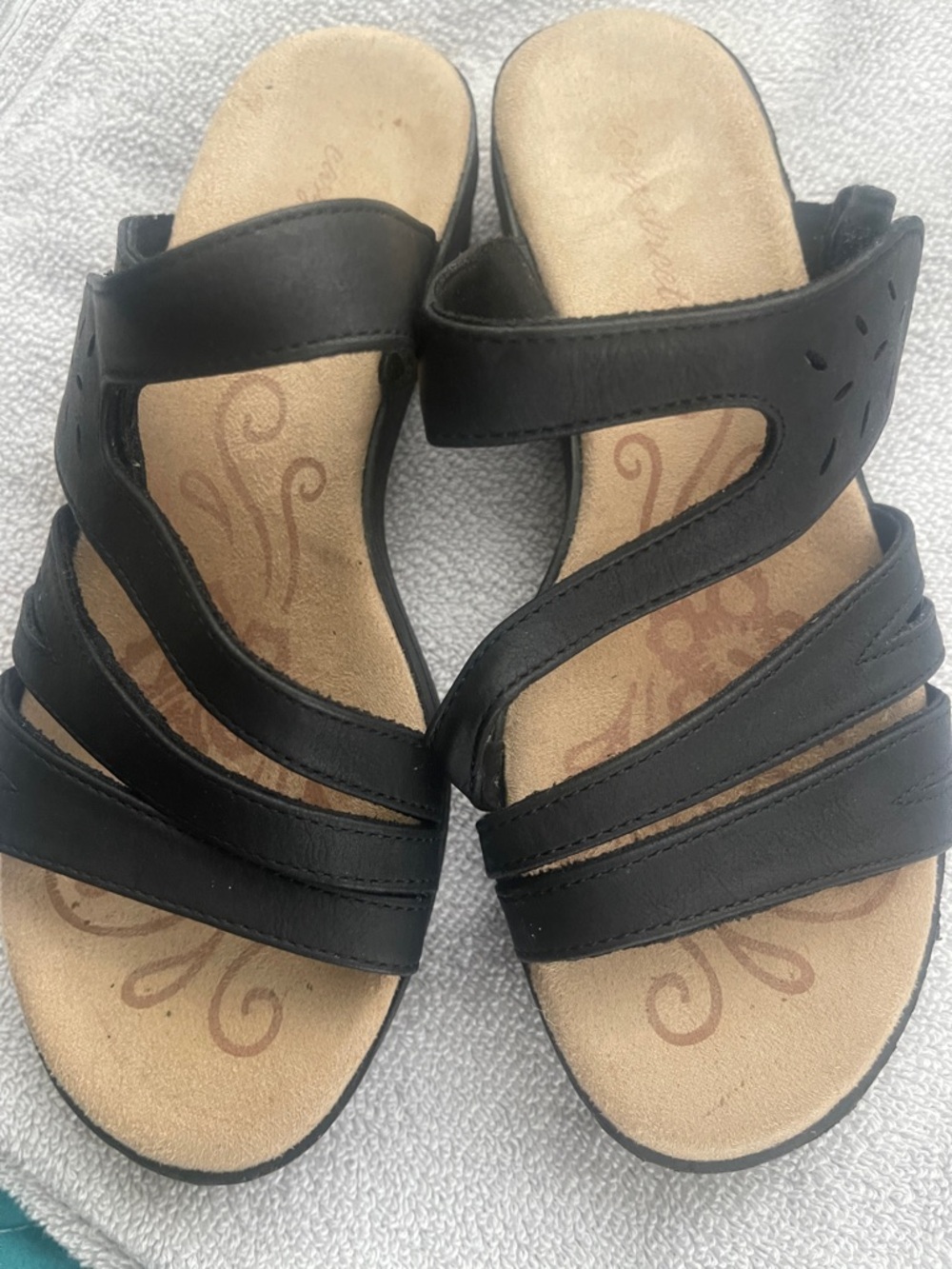 Women's Black Comfort Slide Sandals